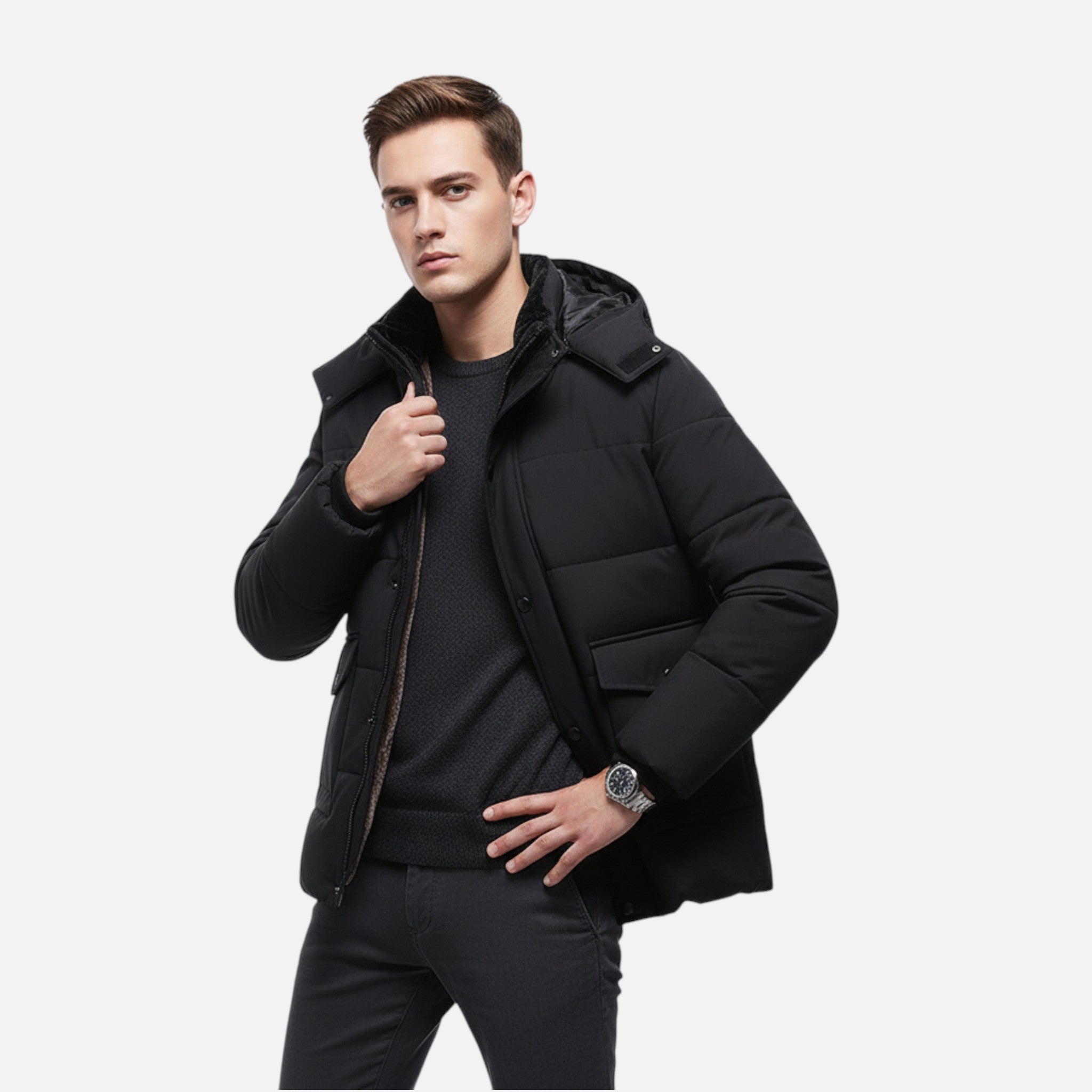 Artvalley Mode | Men’s Quilted Padded Overcoat Lightweight Warm Winter Layer