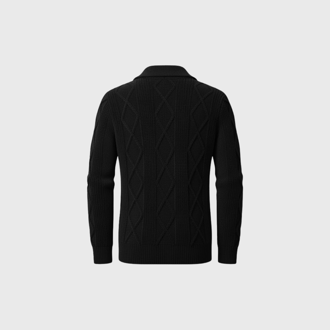 Artvalley Mode | Men’s Cable Knit Wool Cardigan Warm Shawl Collar Sweater