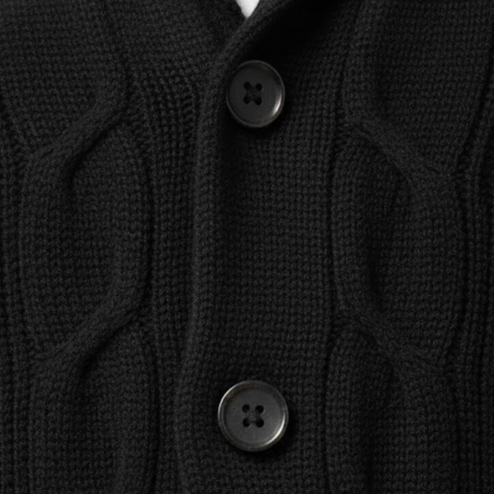 Artvalley Mode | Men’s Cable Knit Wool Cardigan Warm Shawl Collar Sweater