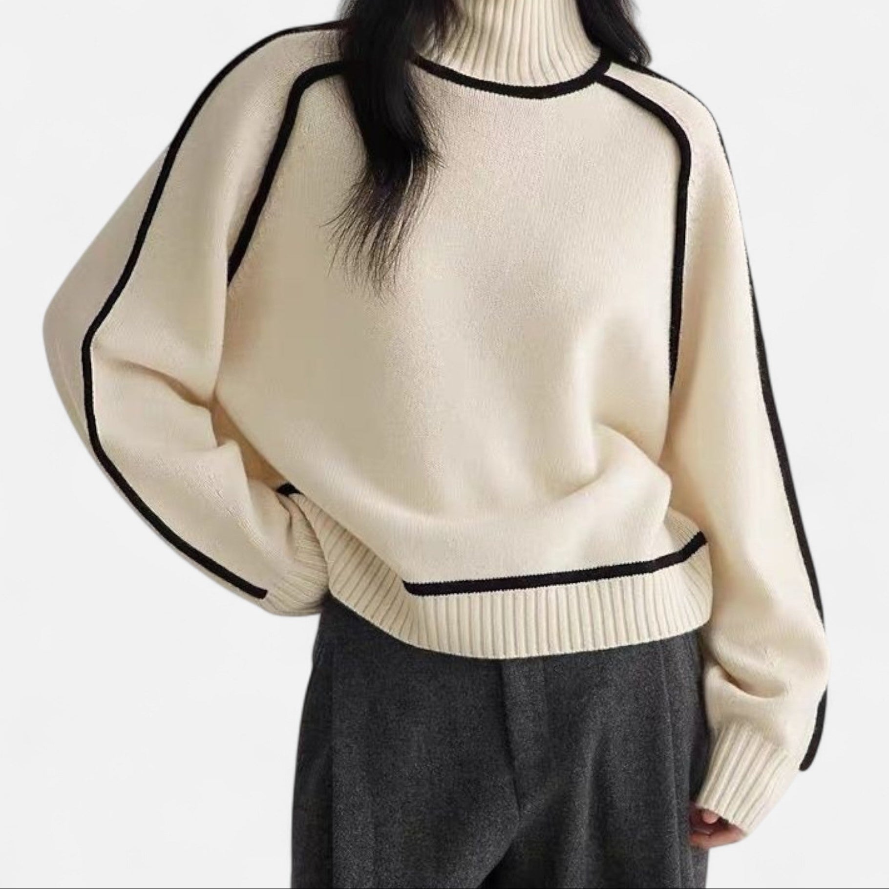 Artvalley Mode |Women’s Half Turtleneck Knit Sweater Relaxed Fit Layering Top
