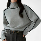 Artvalley Mode |Women’s Half Turtleneck Knit Sweater Relaxed Fit Layering Top