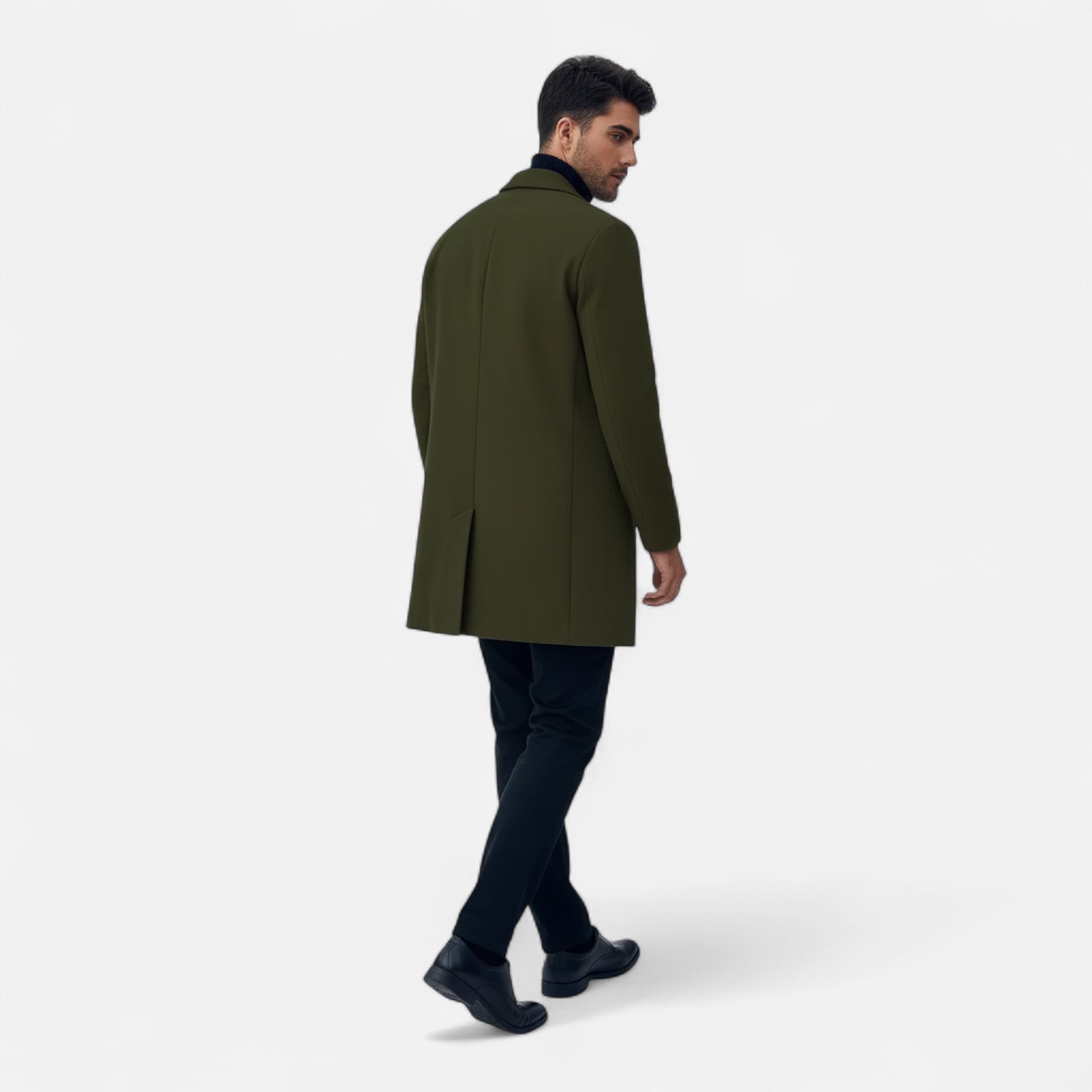 Artvalley Mode |Men’s Long Wool-Blend Overcoat Classic Warm Winter Coat