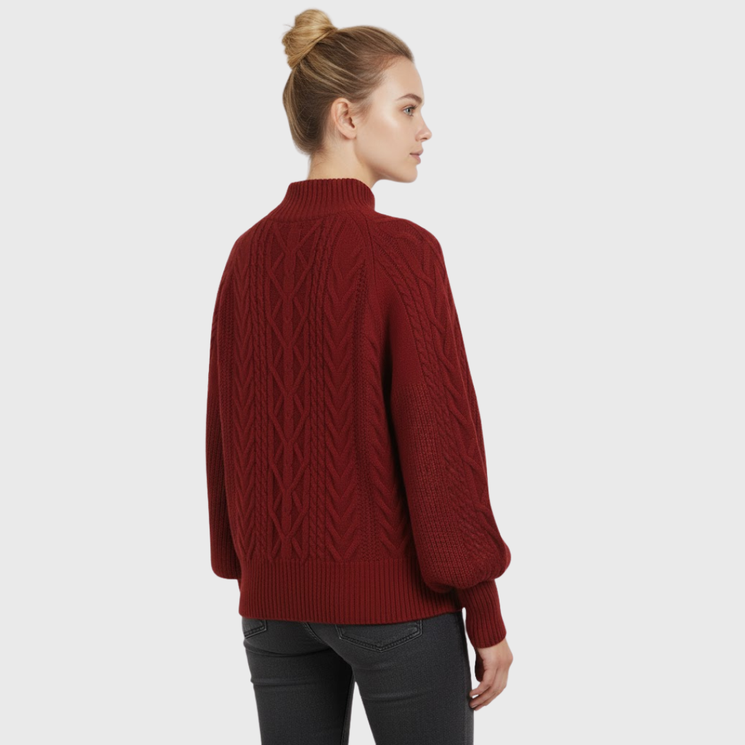 Artvalley Mode |Women’s Wool Cable Knit Sweater Relaxed Fit Warm Casual