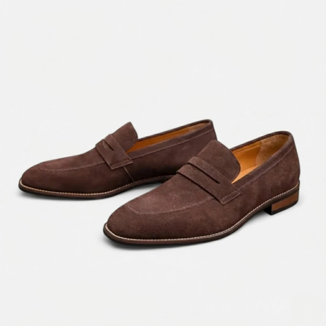 Artvalley Mode | Men’s Suede Penny Loafers Cushioned Insole Smart Casual