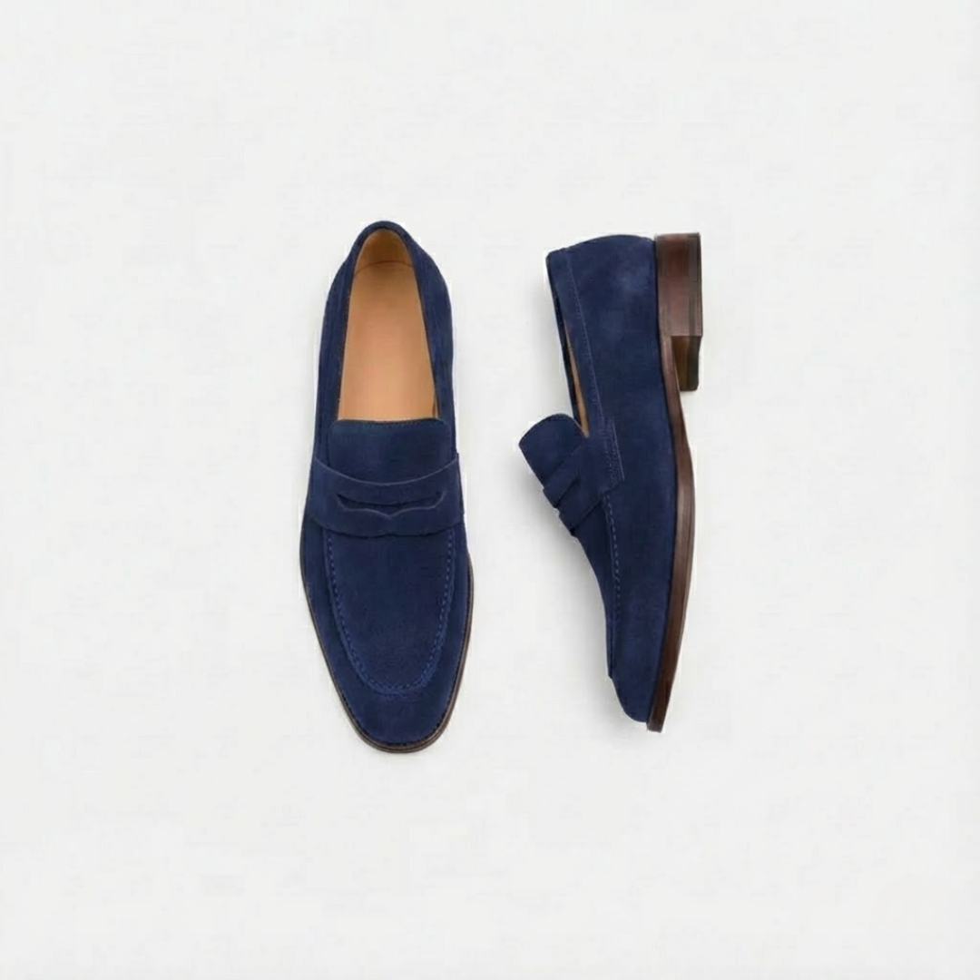 Artvalley Mode | Men’s Suede Penny Loafers Cushioned Insole Smart Casual