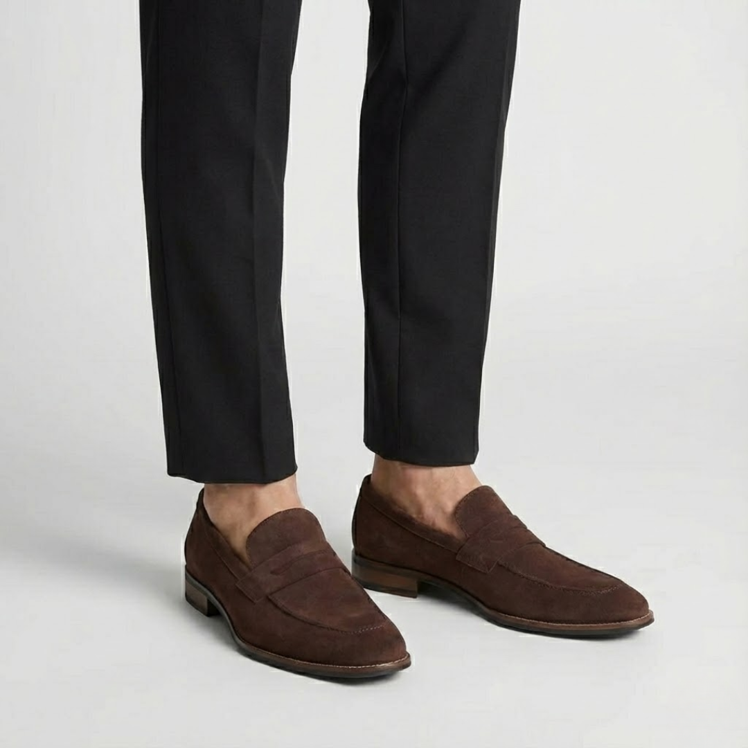 Artvalley Mode | Men’s Suede Penny Loafers Cushioned Insole Smart Casual