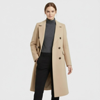 Artvalley Mode | Women’s Long Wool-Blend Overcoat Double-Breasted Warm