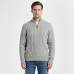 Artvalley Mode | Men’s Cotton Half-Zip Sweater Layer Over Shirt Casual