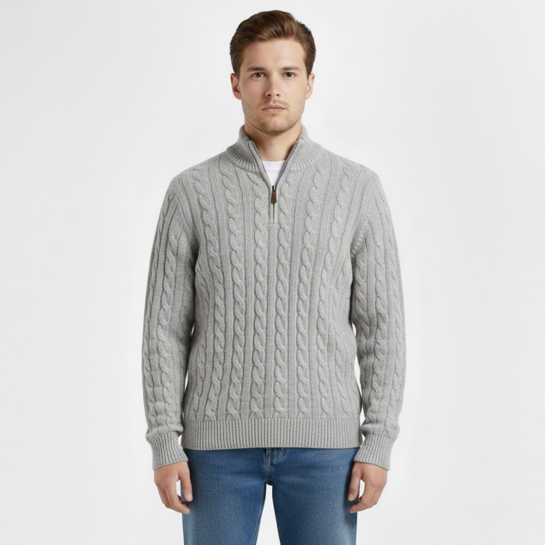 Artvalley Mode | Men’s Cotton Half-Zip Sweater Layer Over Shirt Casual