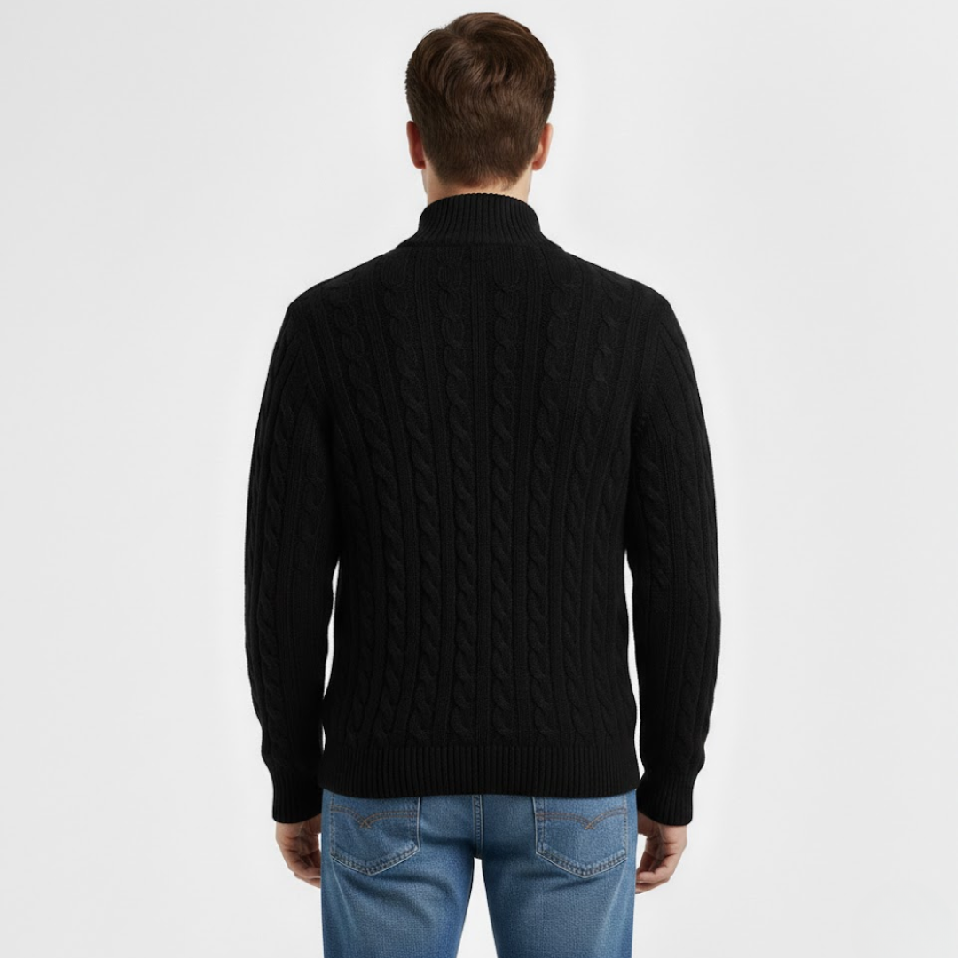 Artvalley Mode | Men’s Cotton Half-Zip Sweater Layer Over Shirt Casual