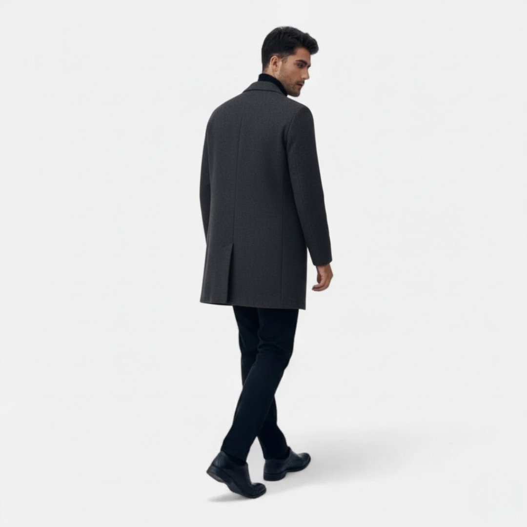 Artvalley Mode |Men’s Long Wool-Blend Overcoat Classic Warm Winter Coat