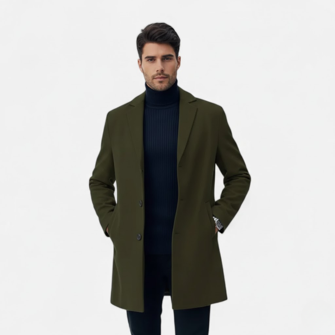 Artvalley Mode |Men’s Long Wool-Blend Overcoat Classic Warm Winter Coat