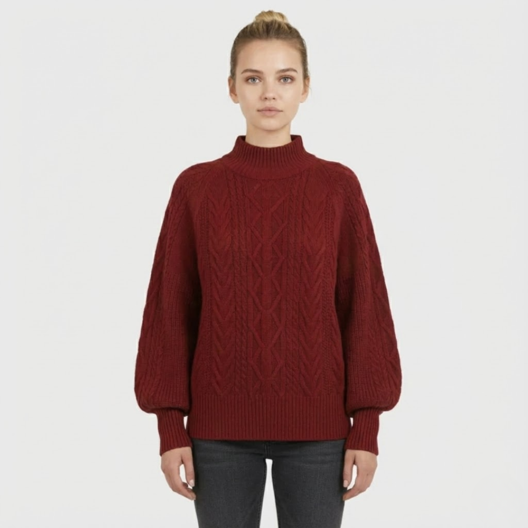 Artvalley Mode |Women’s Wool Cable Knit Sweater Relaxed Fit Warm Casual