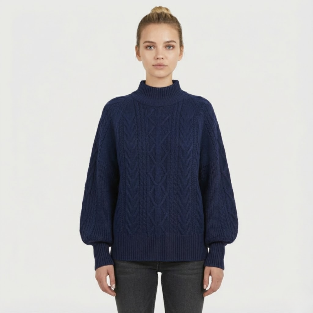 Artvalley Mode |Women’s Wool Cable Knit Sweater Relaxed Fit Warm Casual