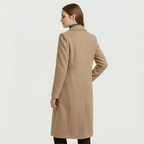 Artvalley Mode | Women’s Long Wool-Blend Overcoat Double-Breasted Warm