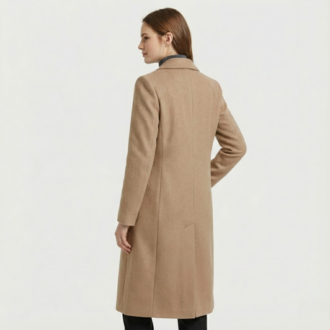 Artvalley Mode | Women’s Long Wool-Blend Overcoat Double-Breasted Warm