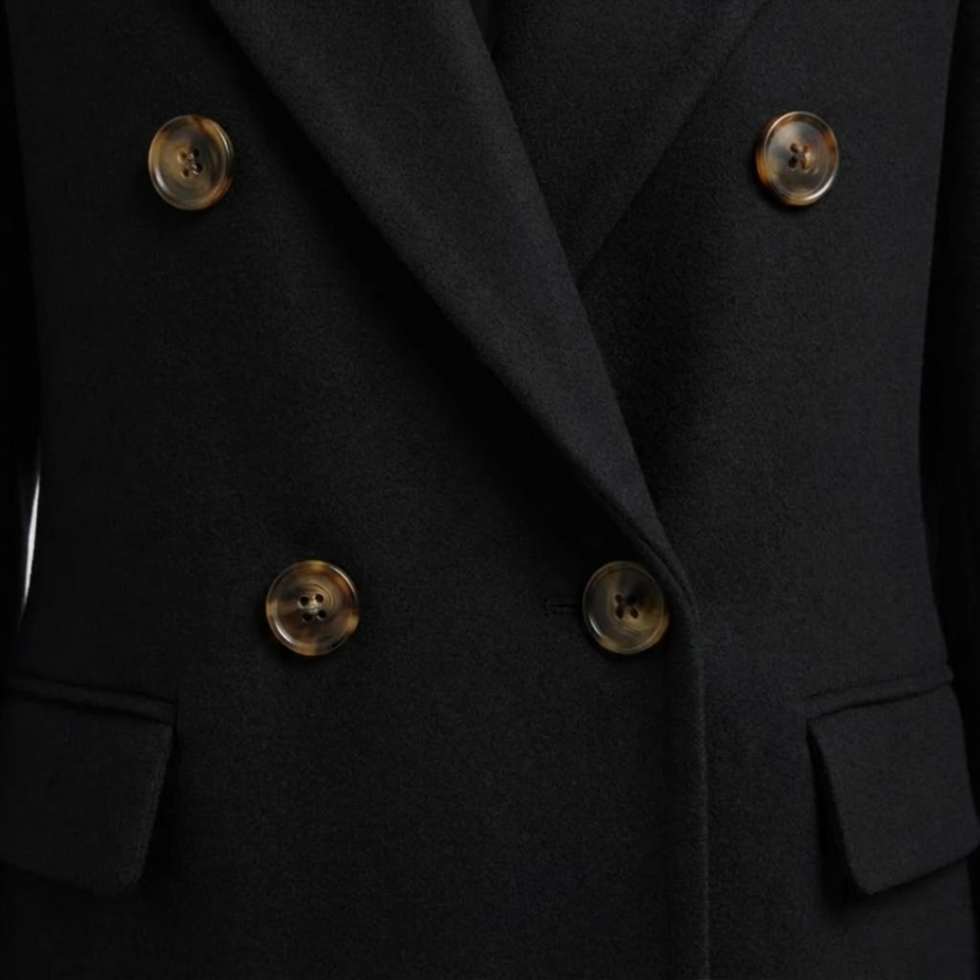 Artvalley Mode | Women’s Long Wool-Blend Overcoat Double-Breasted Warm