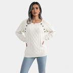 Artvalley Mode | Women’s Wool Knit Sweater Square Neck Classic Elegant Fit