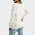 Artvalley Mode | Women’s Wool Knit Sweater Square Neck Classic Elegant Fit