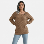 Artvalley Mode | Women’s Wool Knit Sweater Square Neck Classic Elegant Fit