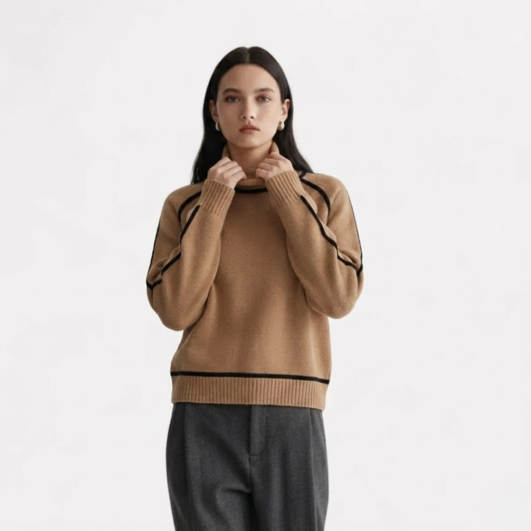 Artvalley Mode |Women’s Half Turtleneck Knit Sweater Relaxed Fit Layering Top