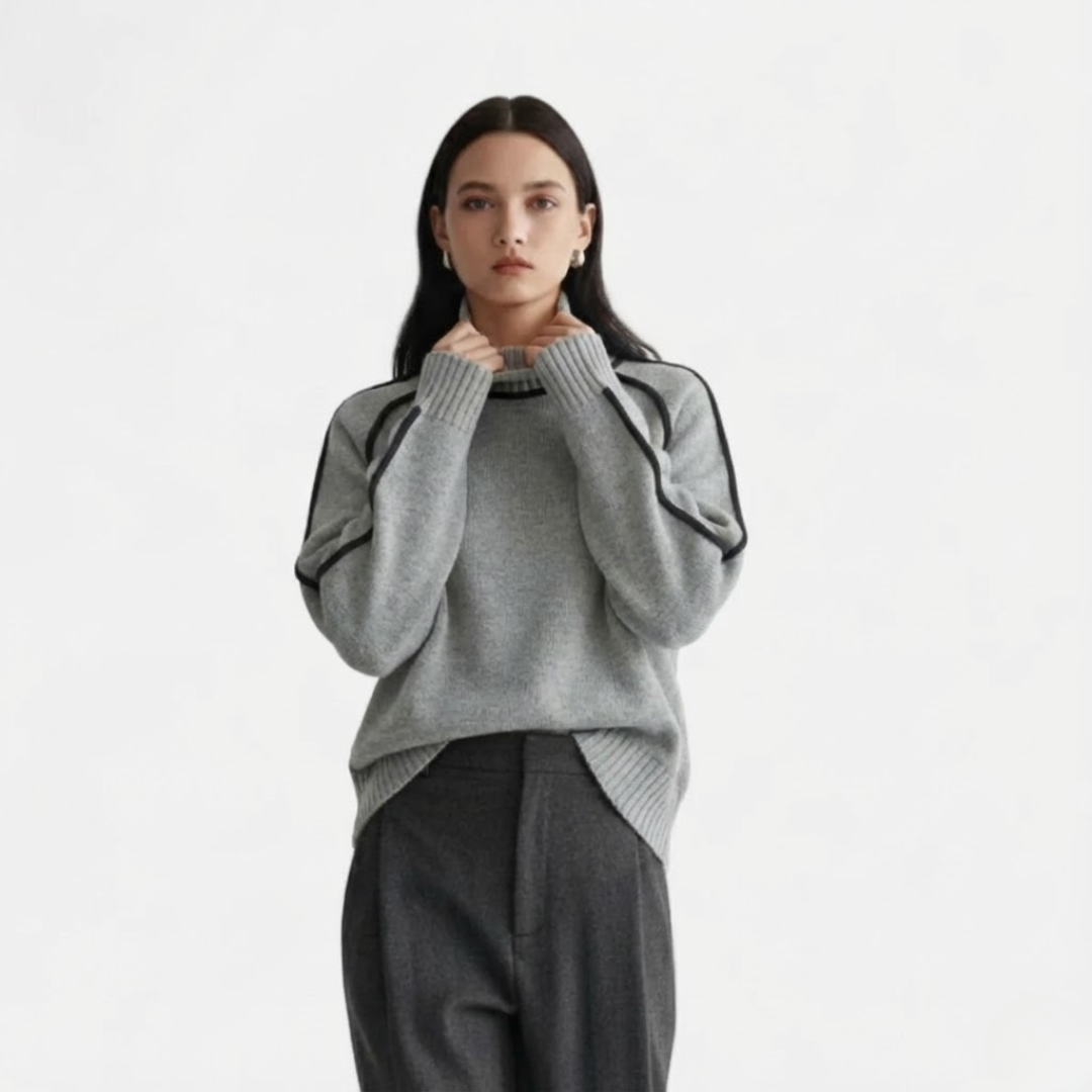 Artvalley Mode |Women’s Half Turtleneck Knit Sweater Relaxed Fit Layering Top