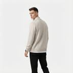 Artvalley Mode | Men’s Cardigan Zip Stand-Collar Knit Cotton-Blend Lightweight Layer