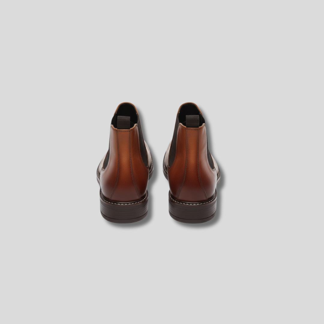 Artvalley Mode | Men’s Chelsea Boots Light Brown Elastic Panel Casual