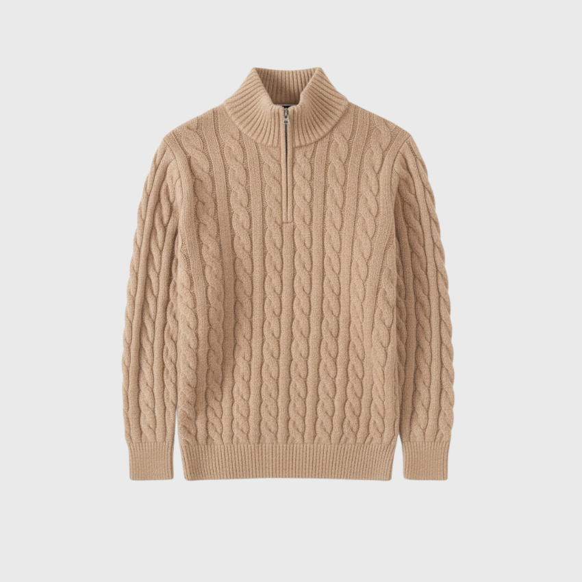 Artvalley Mode | Men’s Cotton Half-Zip Sweater Layer Over Shirt Casual