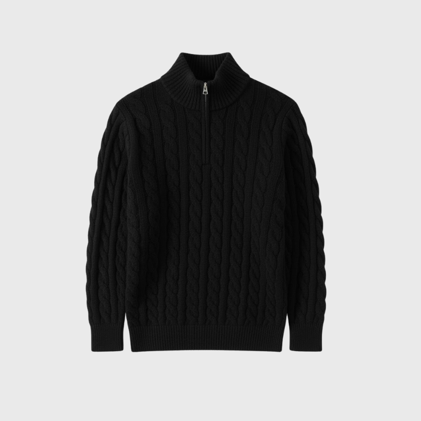 Artvalley Mode | Men’s Cotton Half-Zip Sweater Layer Over Shirt Casual