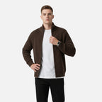 Artvalley Mode | Men’s Cardigan Zip Stand-Collar Knit Cotton-Blend Lightweight Layer